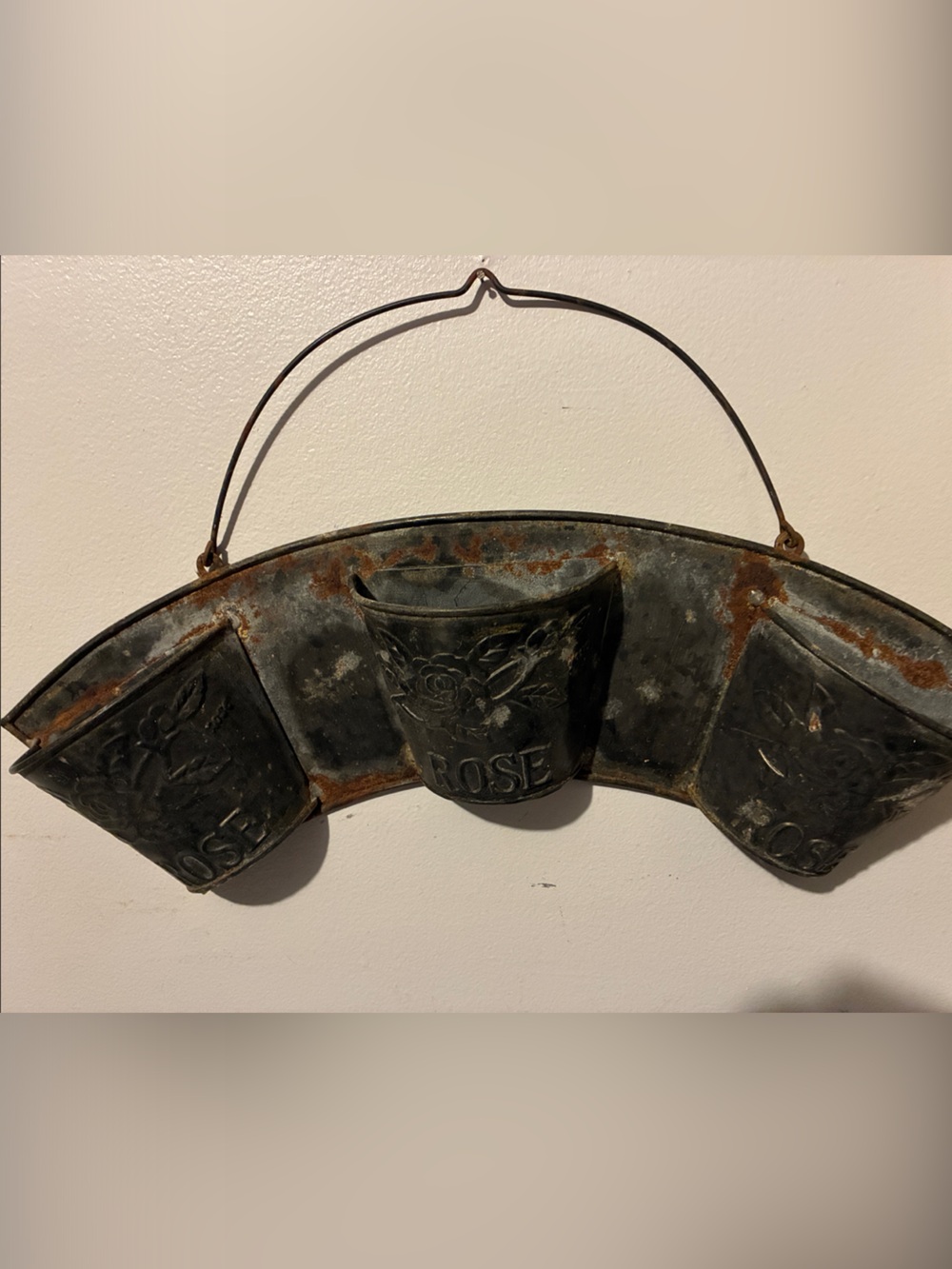 Vintage-Style Black Metal Wall Planter Trio - Home Wall Decor